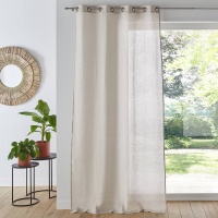 Занавеска Из 100 льна с люверсами Onega 220 x 135 см бежевый LA REDOUTE INTERIEURS  фото, kupilegko.ru